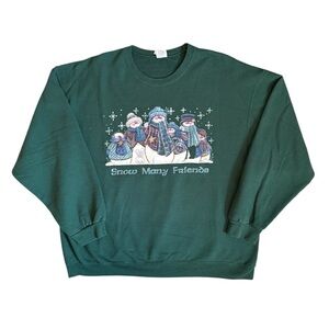 Vintage Y2K Snow Friends x Mindy Cain Holiday Sweatshirt Size 2X